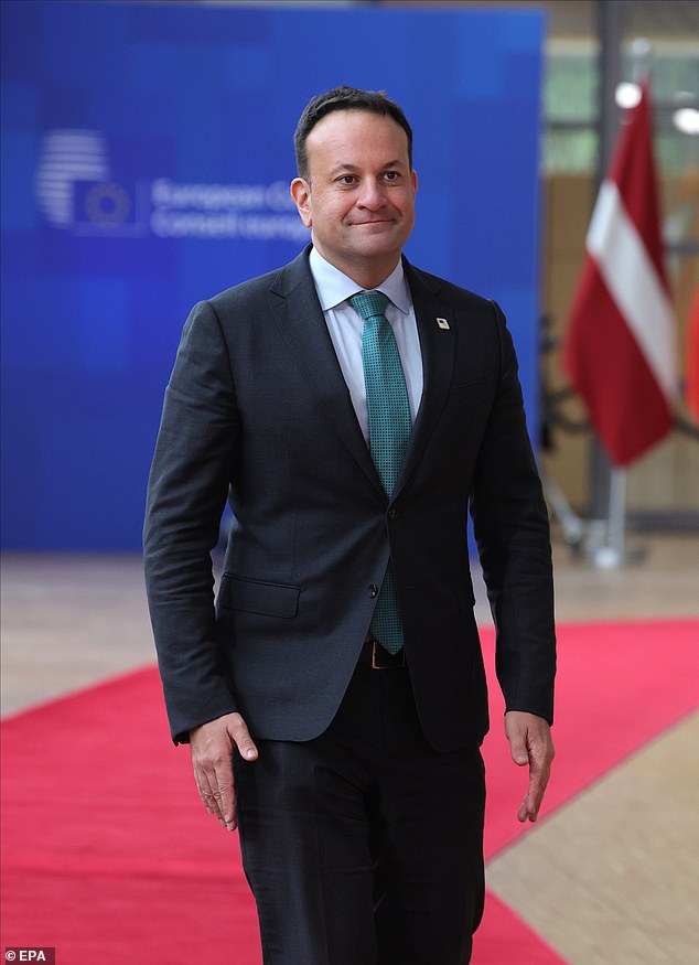 Irish Prime Minister Leo Varadkar arrives to attend the European Council meeting in Brussels, Belgium, March 21, 2024