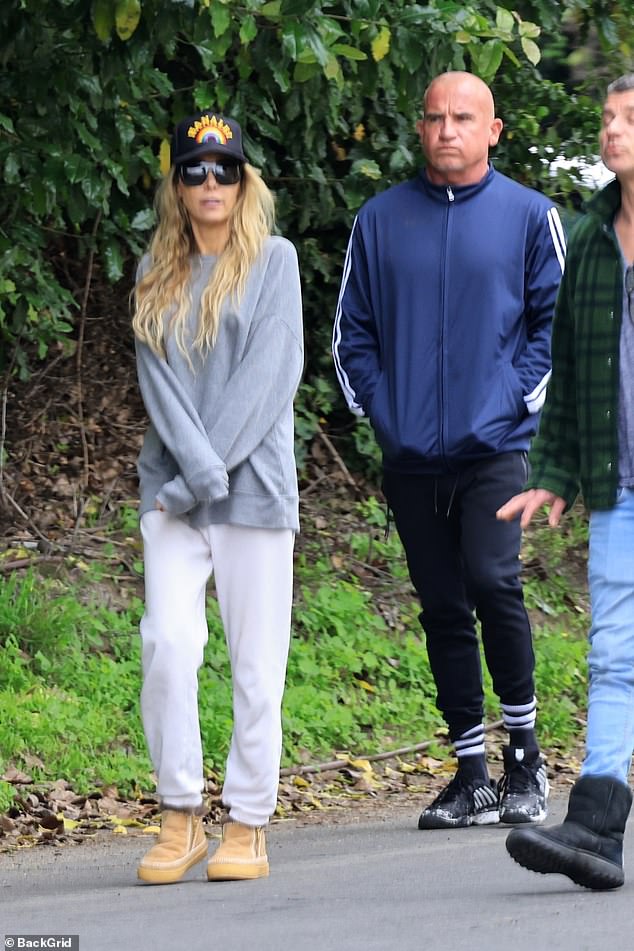 Tish Cyrus and husband Dominic Purcell were seen together for the first time, following claims she 'stole' him from her daughter Noah