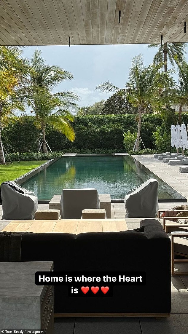 NFL legend Tom Brady gave fans a sneak peek into the garden of his new luxury mansion in Miami