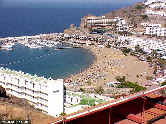 A cleaning lady raised the alarm after finding the body of the lifeless man when she tried to enter the apartment on Monday (photo: the beach in the resort of Puerto Rico)