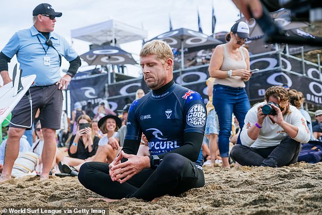 The shocking news follows the deaths of Mick's older brother Peter in 2015 and Sean Fanning who died in a car crash in Coolangatta in 1998 (Fanning is pictured at the Rip Curl Pro Bells Beach in 2022)