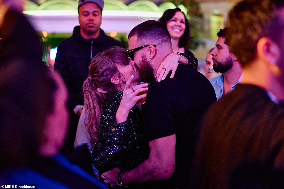 Taylor and Travis — pictured sharing a hug at the Chiefs' Super Bowl victory party last month — are finally enjoying some down time as a couple after a whirlwind few months that saw the pop megastar travel the country to meet her husband support during the NFL season and Kelce visits his singer girlfriend abroad during her Australian tour