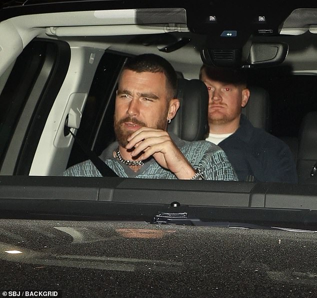 Travis Kelce was spotted leaving a Justin Timberlake concert in LA early Thursday morning