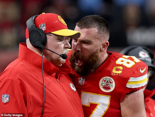 Andy Reid joked that he would have 'torn forearm' Travis Kelce during his sideline outburst
