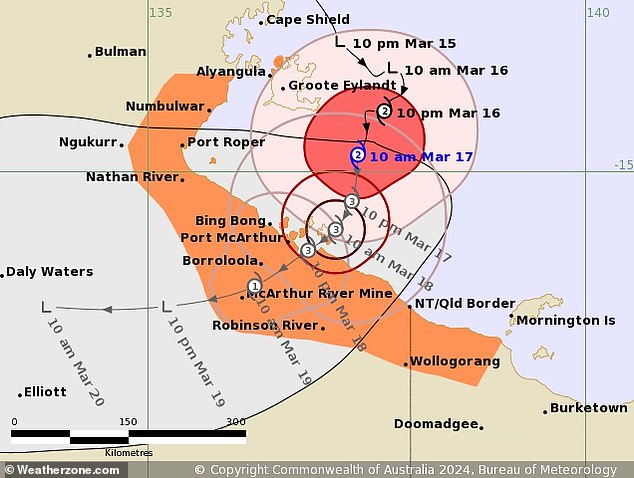 A tropical low-pressure system that developed into Tropical Cyclone Megan has intensified into a Category 3 system (photo)