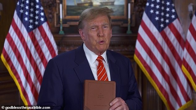 Donald Trump is selling $60 worth of Bibles with singer Lee Greenwood as he faces a serious money crisis