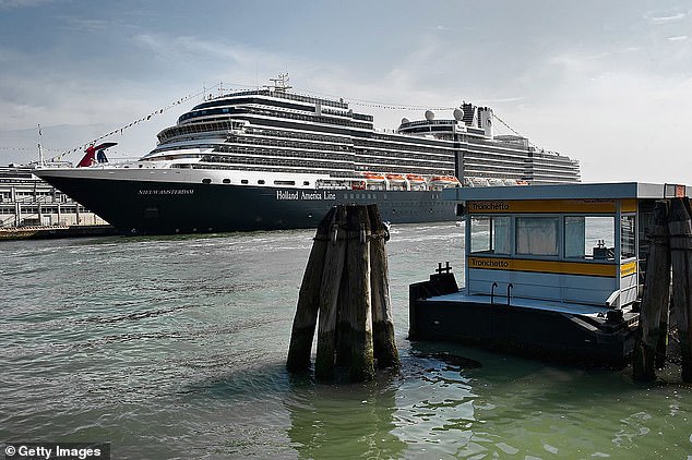 The 936 foot Nieuw Amsterdam is one of the flagships of the Holland America line