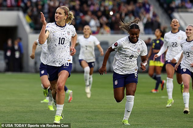 USWNT captain Lindsey Horan (10) scored an opening penalty to lead her team to a 3-0 victory