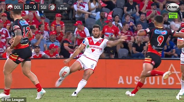 Jeremy Marshall-King took a brutal falcon during the Dolphins' win over the Dragons