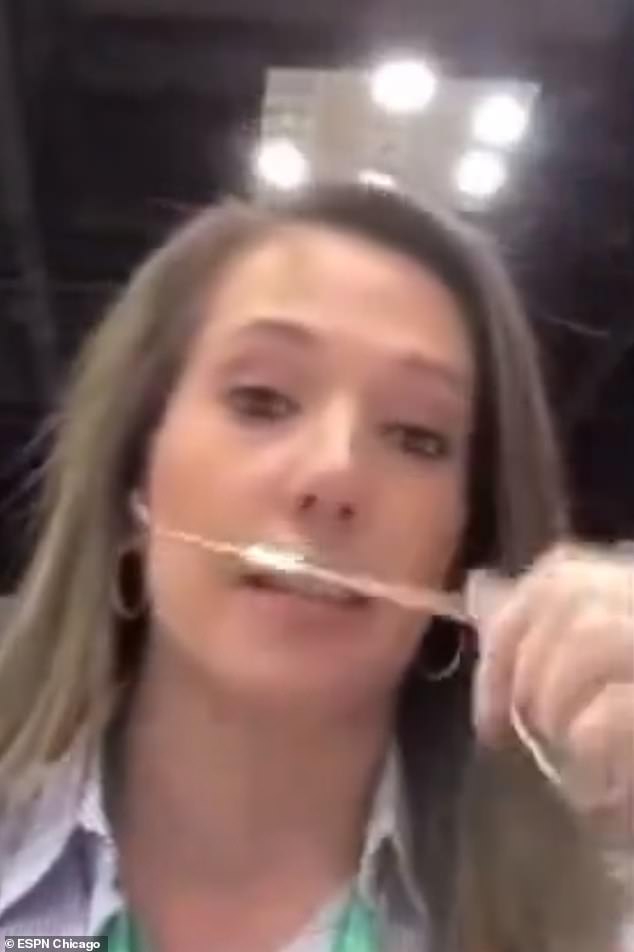 ESPN reporter Courtney Cronin unplugged her headphones before the interview ended