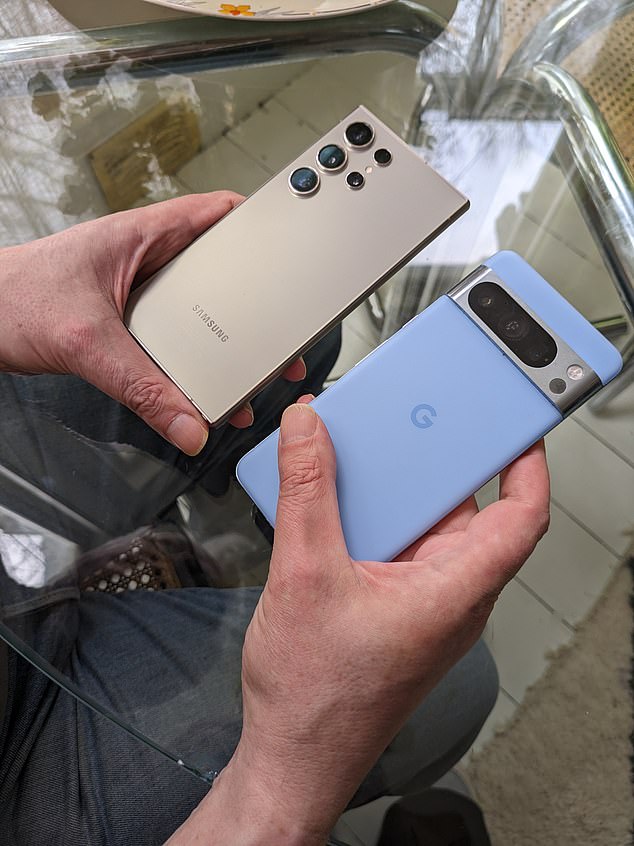 Both the Samsung S24 Ultra and the Pixel 8 Pro are going big in the field of AI (photo Rob Waugh)