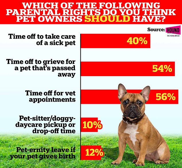 More than half of dog owners in Britain believe they should be entitled to the same time-off rights as parents, according to a survey by Burns Pet Nutrition.