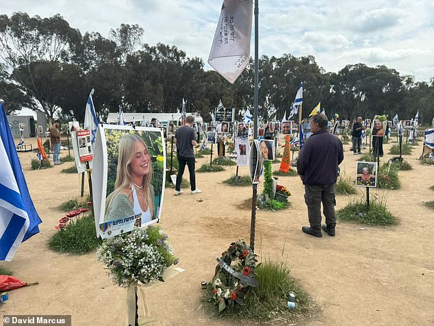 More than five months after the Hamas terrorist attacks of October 7, the kibbutz with almost 800 inhabitants is a ghost town.  (Above: Memorial to Hamas victims in Kfar Aza, near the Gaza border)