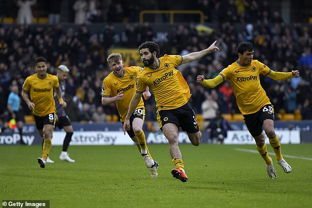 Rayan Ait-Nouri fired the ball in after Toti Gomes' pullback to give Wolves the lead