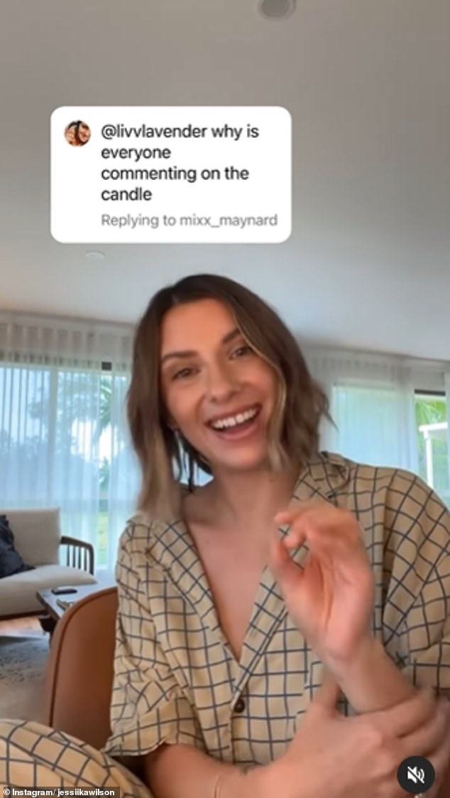 Influencer Jessiika Wilson (pictured), from Brisbane, shared with her 71,600 followers earlier this week that she uses a candle to communicate to her husband Philip that she wants to have sex