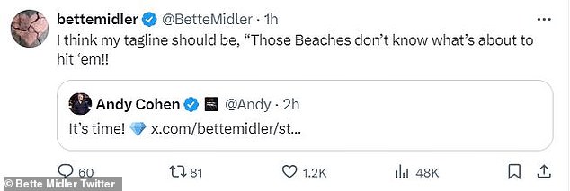 The thread continued with the longtime artist adding, “I guess my tagline should be: "Those beaches don't know what's going to happen to them!!'