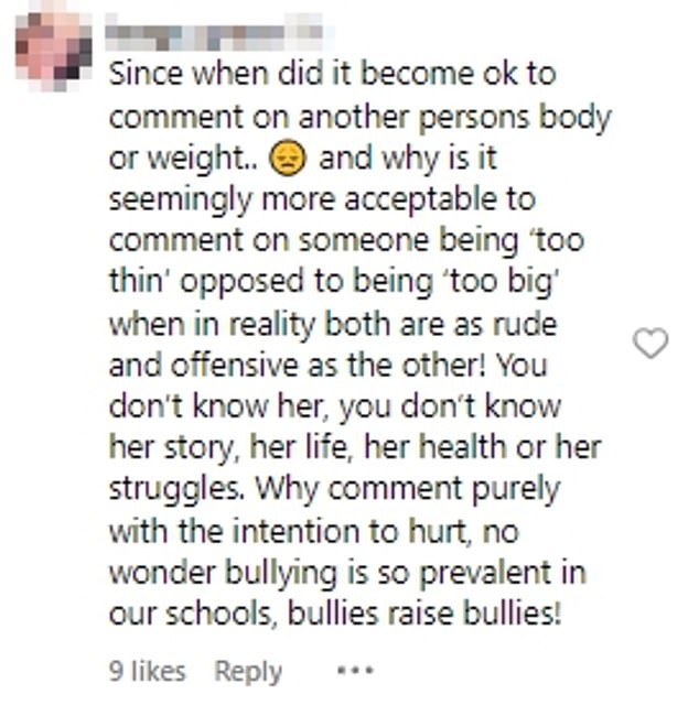 Despite the outpouring of concern Jodi received, other followers rushed to her defense and accused critics of 'bullying' her