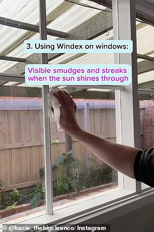 When cleaning windows, most people choose Windex for a streak-free shine.  However, Kacie said this can be 