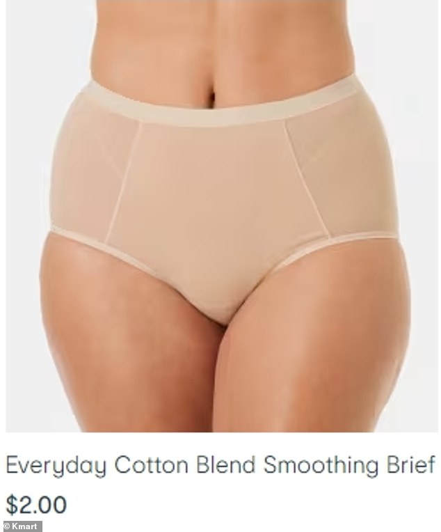 The racy look can be recreated with a pair of nude underwear for just $2 and a quick visit to a local Kmart store.  The retailer is selling 