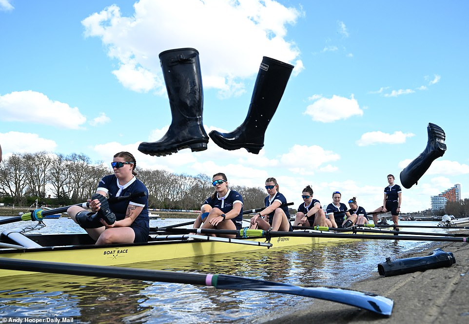 The crew was advised this year to wear shoes and avoid getting into the water due to high levels of E. coli