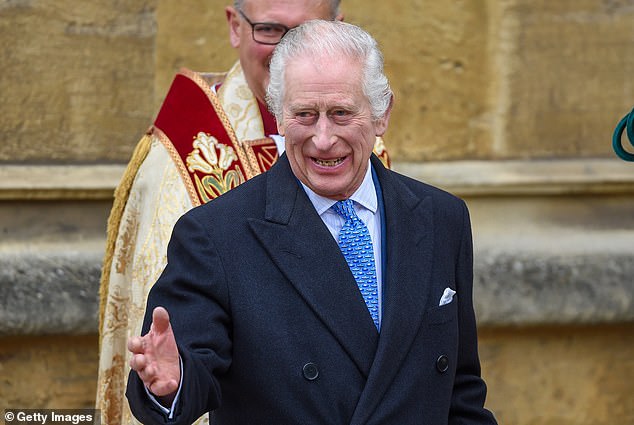 The expert also said that King Charles (pictured) enjoyed his first steps back into public life 'hugely' yesterday