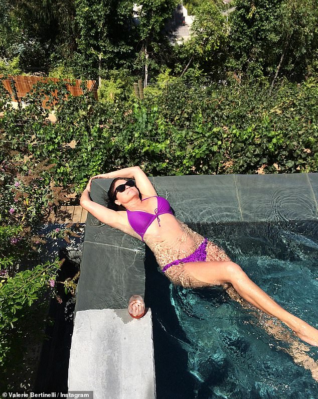 Bertinelli seen in her backyard in a bikini on Instagram