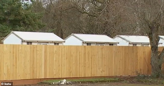 The pod village in Aloha, Oregon, which opened in February, consists of 30 pods intended as temporary shelters for the homeless.