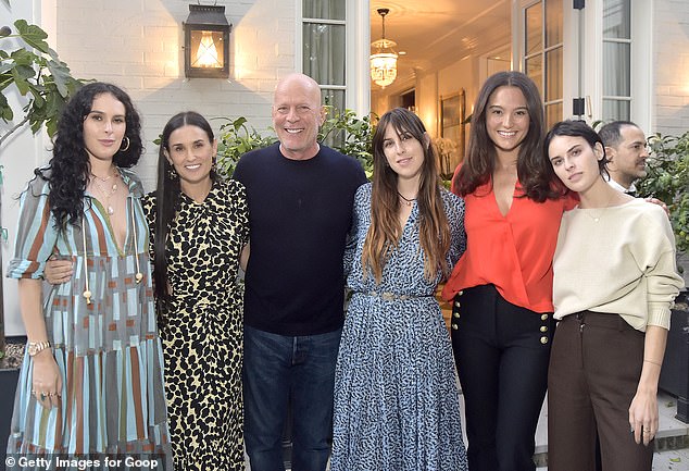 Heming, Willis and their daughters remain close with his ex-wife Demi Moore, 61, and their daughters Rumer, 35, Scout, 32, and Tallulah, 30