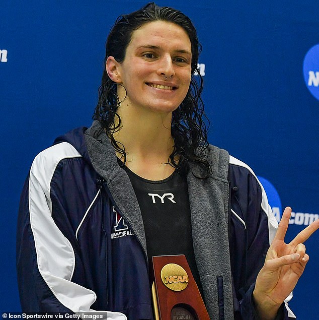 The lawsuit highlights a specific case involving Lia Thomas (pictured) – a former University of Pennsylvania swimmer who had previously competed in men's swimming – and Riley Gaines – a former University of Kentucky swimmer.