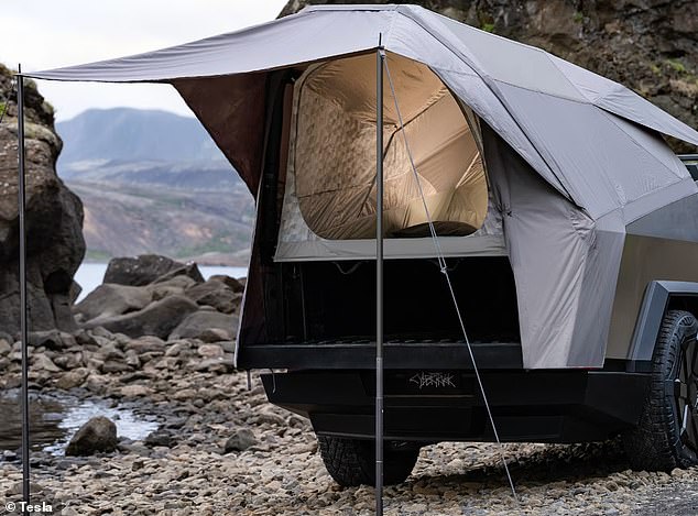 The Basecamp tent can only be installed after visiting the Tesla Service Center to attach the tent brackets