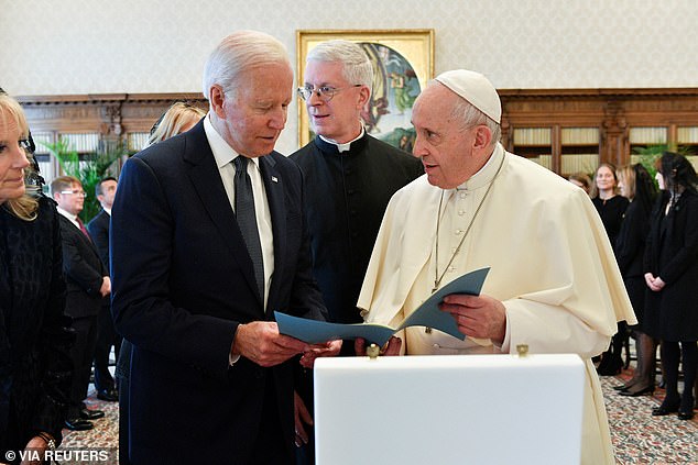 US President Joe Biden and first lady Jill Biden at the Vatican, October 29, 2021