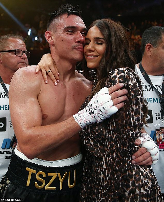 Constantijn (pictured congratulating Tszyu on his 2020 win over Jeff Horn) called her husband 