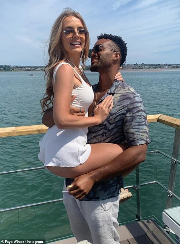 Faye appeared in good spirits after dropping a hint that she has found love again following her bitter split from ex-boyfriend Teddy Soares (pictured)