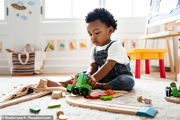 Children with autism who like routine and show signs of repetitive behavior may play with the toys or line up items in the same way every time