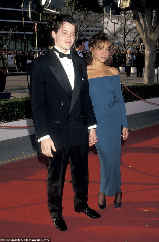 Matthew and Jennifer, who got engaged during the filming of Ferris Bueller, split not long after the 1988 accident and the actress admitted in 2022 that the accident still haunts her to this day (pictured together )