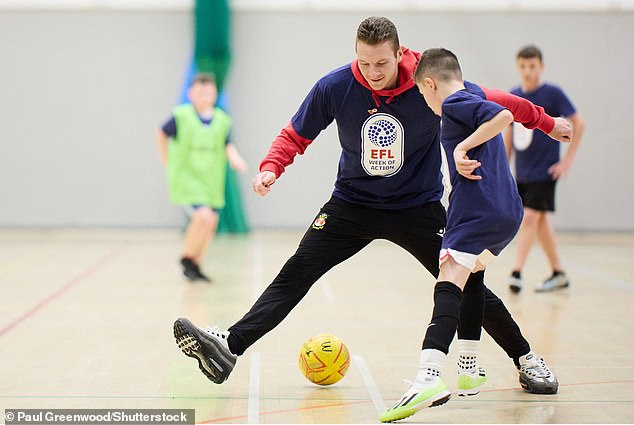 Paul Mullin took part in an autism football community session organized by Wrexham last October