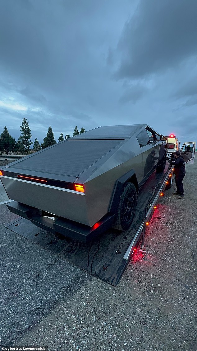 Another owner from California also had to have his Cybertruck towed after the center screen started flashing red and showing a steering error warning - and this happened on the same day he took delivery
