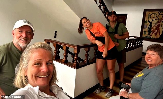 Members of the group stranded in São Tomé and Principe (Jill and Jay Campbell left)