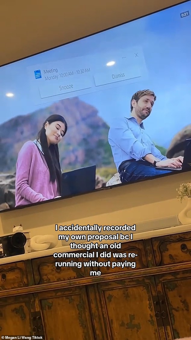 The ad shows both Lautman and Wang using the Lenovo laptops, with Wang saying, “Why are they still broadcasting this?  I have to record this, because why are they still broadcasting this?'