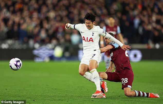 So often, Spurs danger man Son Heung-min was kept quiet by the Hammers' disciplined defensive line