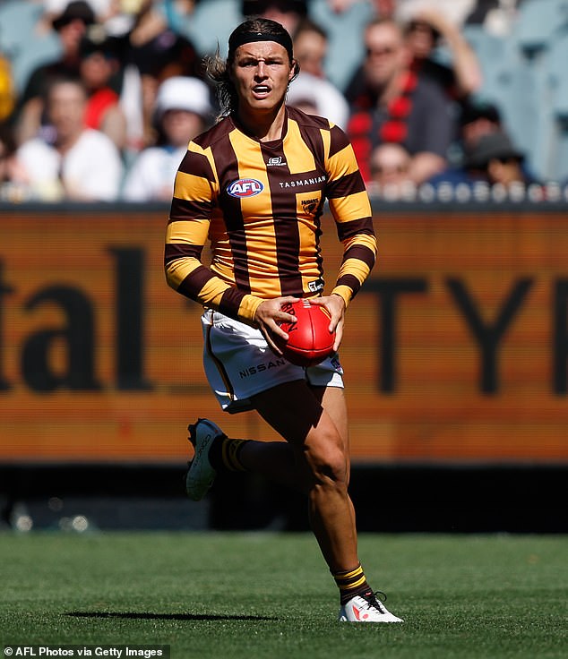 Collingwood will now face former Magpies star turned Hawk Jack Ginnivan (pictured) on April 7 at Adelaide Oval as part of Gather Round