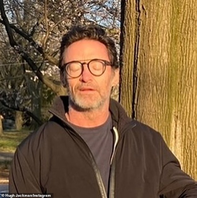 In one photo, Hugh even had his eyes closed.  He captioned the post: “More!”