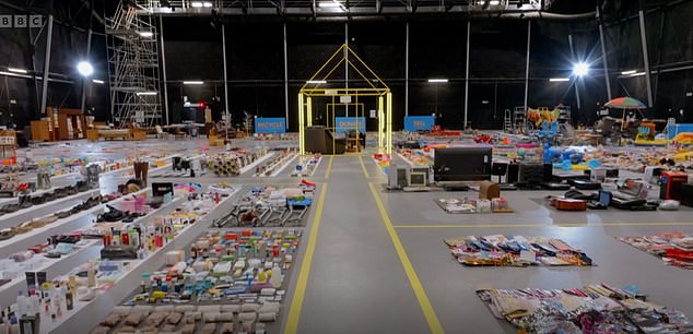 After packing up the house and storing all of the family's belongings in a large warehouse, they discovered they had 189 out-of-date items of food, 124 towels and 306 stuffed animals, among thousands of other belongings.