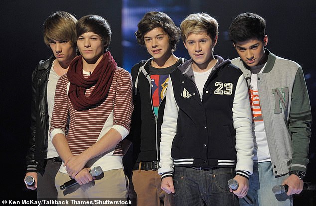 Gemma previously wrote about Harry's rise, saying: 'All our memories became his origin story' (Harry pictured with One Direction on The X Factor in 2010)