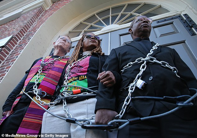 Reverend Peterson, right, made headlines with his attempt to rename Faneuil Hall, a popular tourist site named after a wealthy merchant who owned and traded slaves