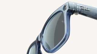 A close-up of the RayBan Meta Smart glasses