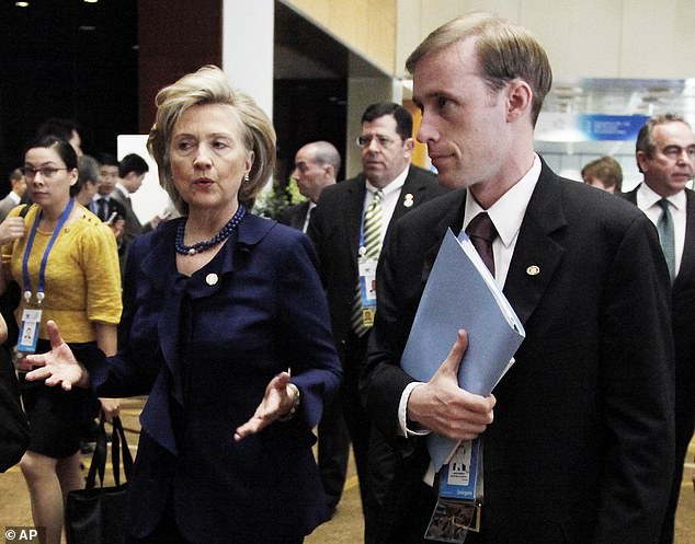 Then-Secretary of State Hillary Rodham Clinton walked with then-Deputy Chief of Staff Jake Sullivan in November 2009