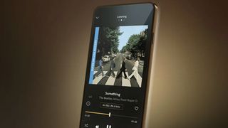 Beatles' Abbey Road streamed on Qobuz, on a smartphone