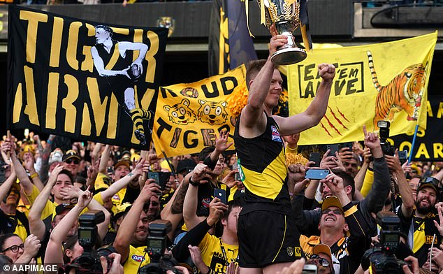 The key striker spent his entire career at Richmond and won three premierships (pictured, in 2019)