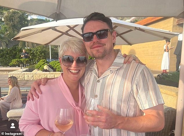 Brisbane Lions co-captain Lachie Neale is pictured with Australian rich lister Cathie Reid at the exclusive Nobu restaurant in Malibu, California during the trip to the US.